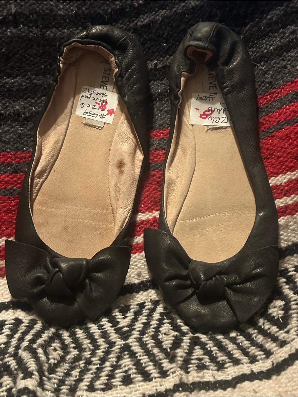 Steve Madden Black Bow-Front Ballet Flats